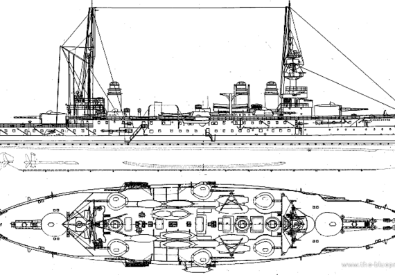 Боевой корабль NMF Justice 1914 [Battleship] - чертежи, габариты, рисунки